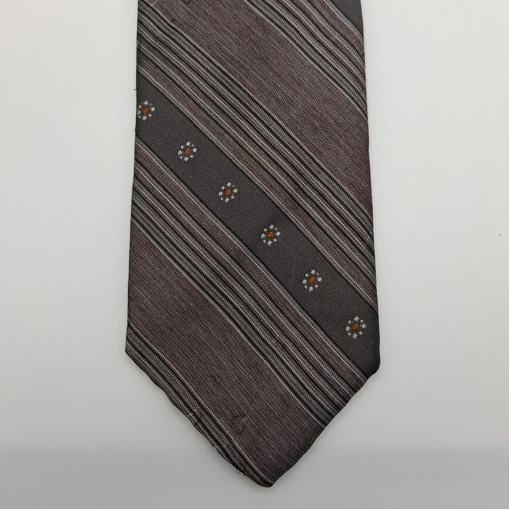 Vintage Haulintrigere Tie Polyester Slim Striped Pre-Loved‎